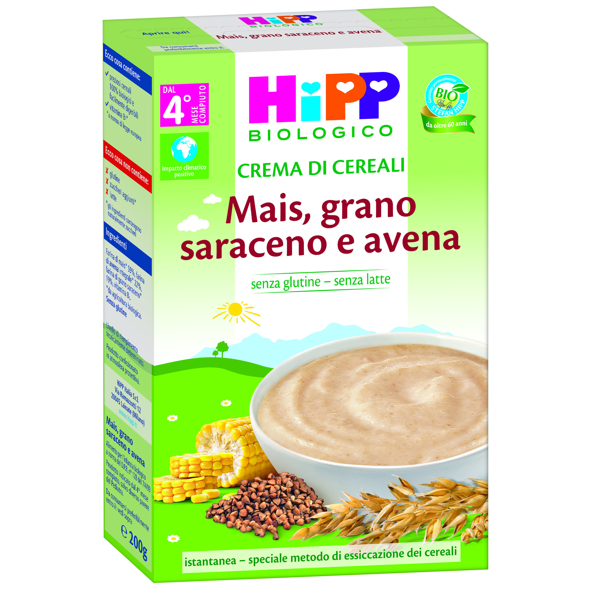 Crema cereali mais, gr.saraceno avena 200g -  humana - Hipp