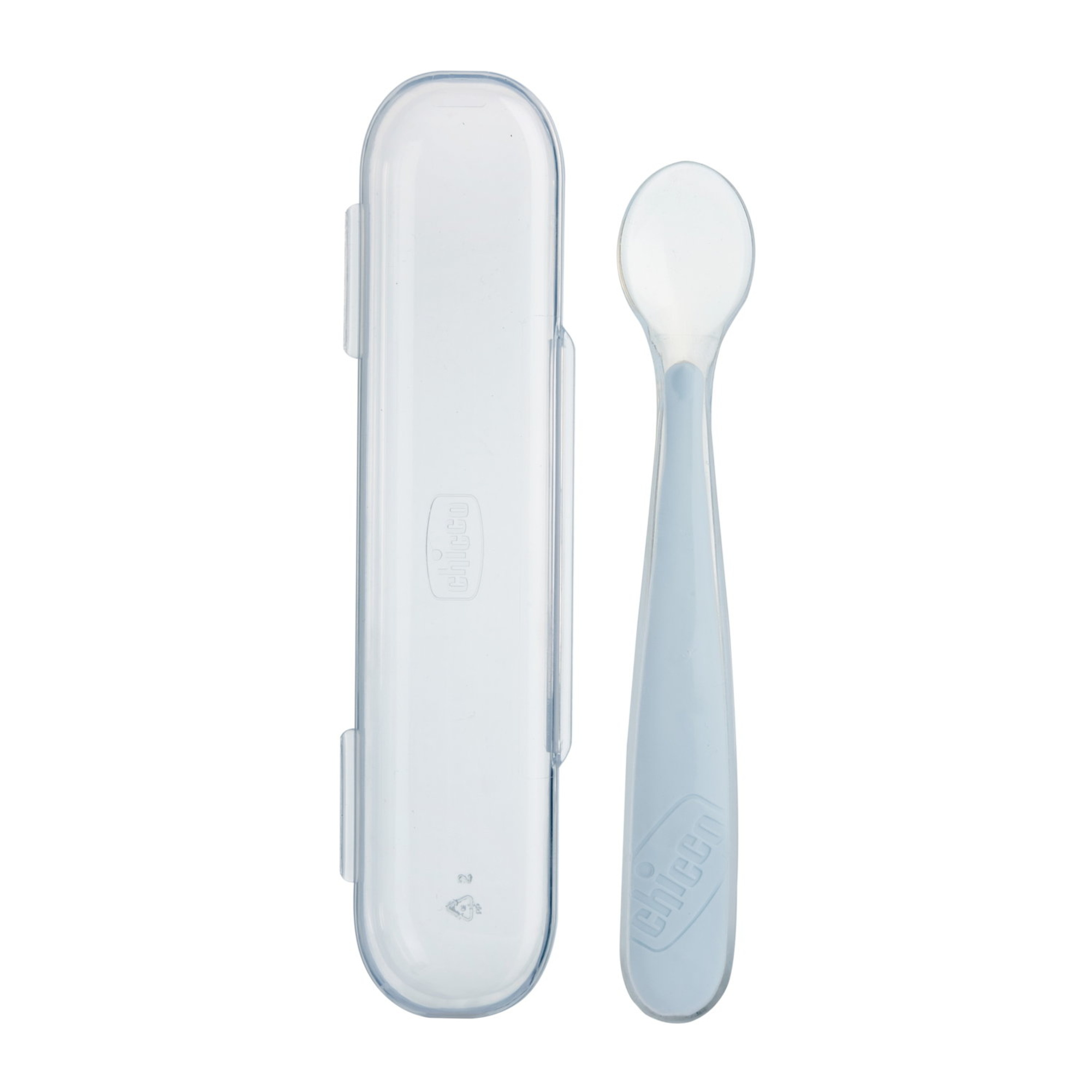 Cucchiaino morbido silicone 6m+ grigio con case - chicco - Chicco