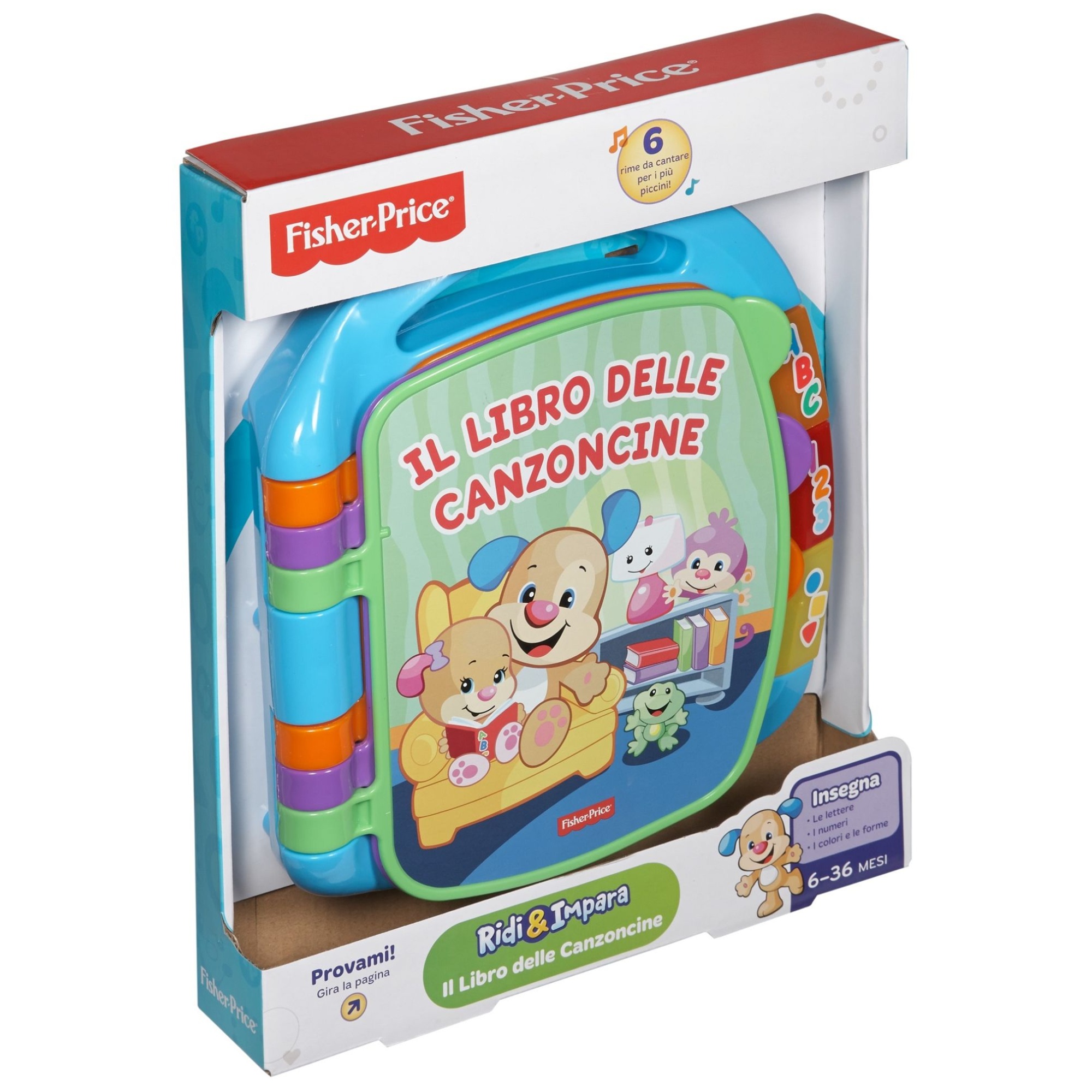 Fisher price- libro delle canzoncine ridi e impara, imparare parole, lettere e numeri, bambini dai 6 mesi - FISHER PRICE