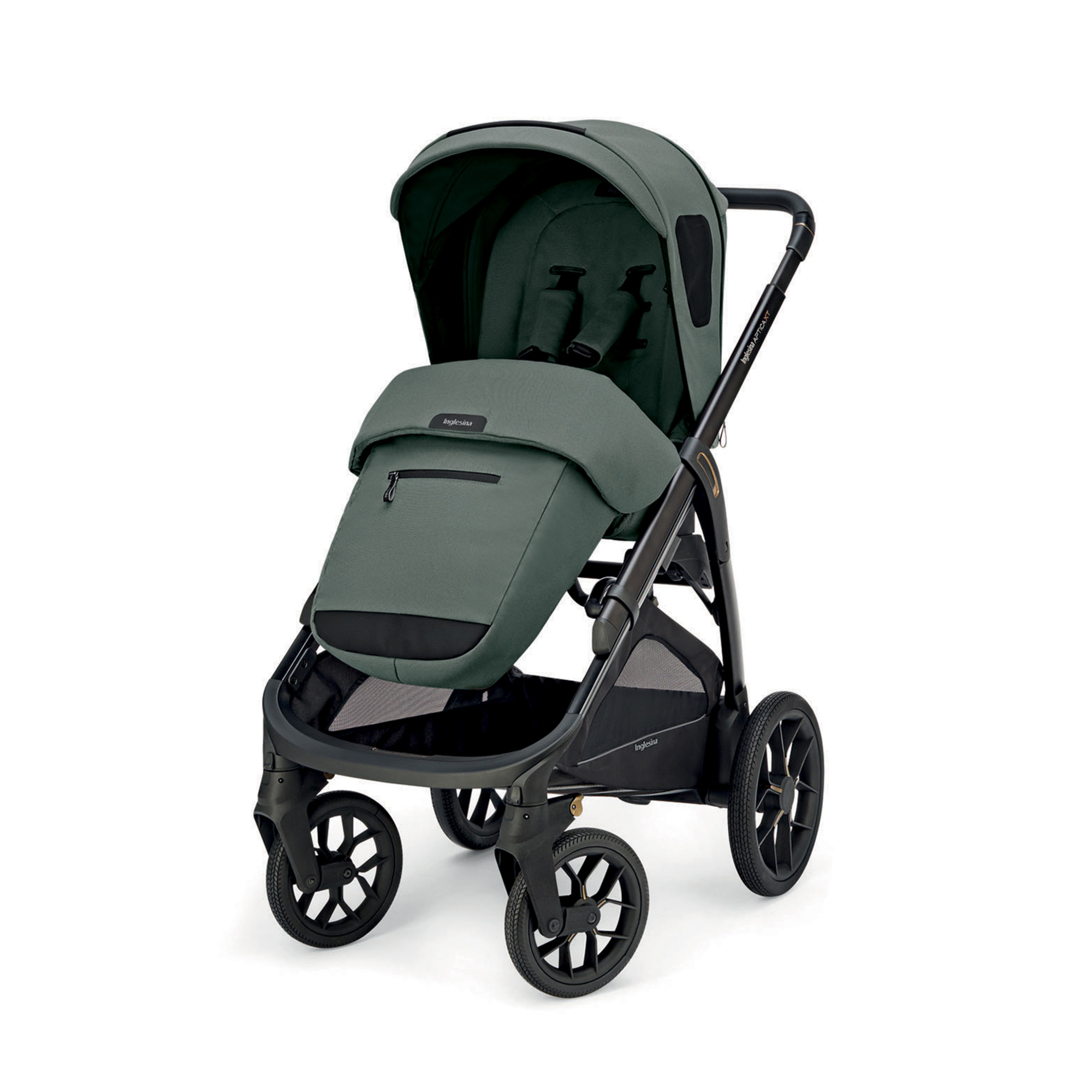 Aptica xt system quattro darwin recline colore taiga green telaio nero - inglesina - Inglesina