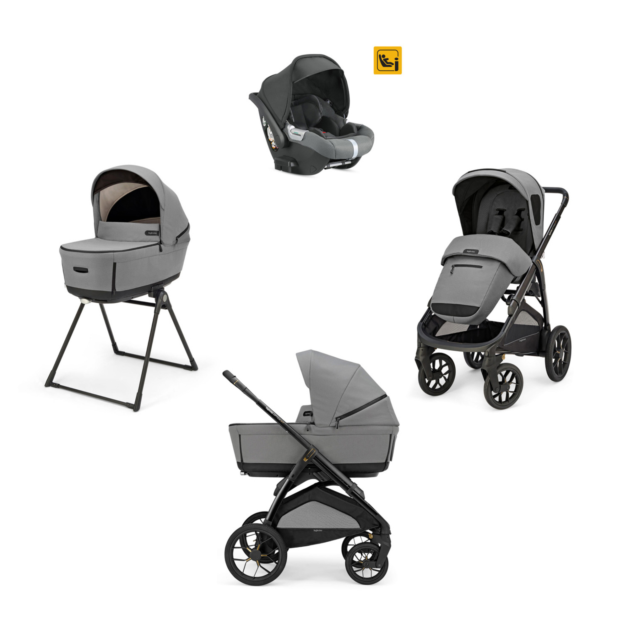 Trio system4 aptica xt darwin canyon grey + t. nero - inglesina - Inglesina