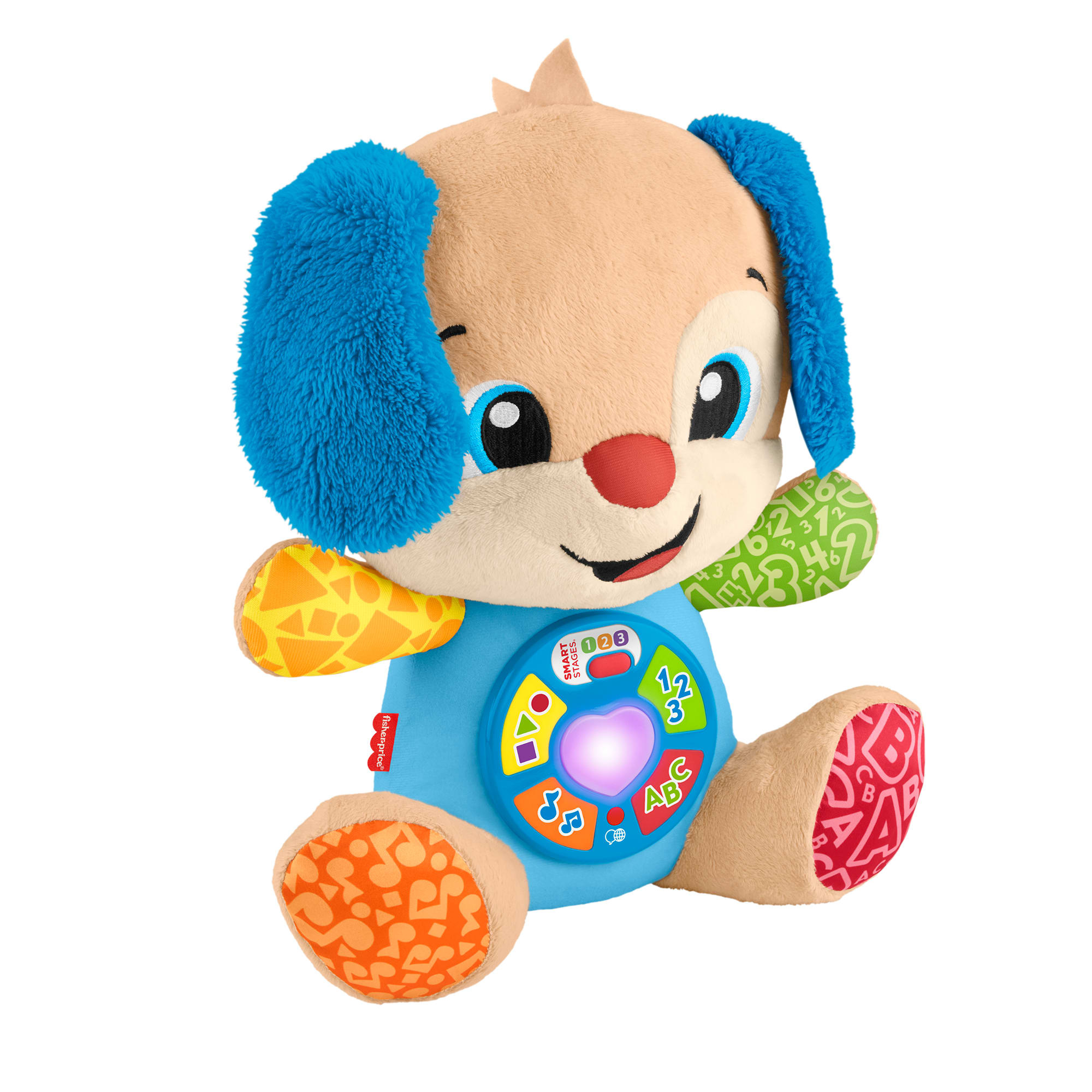 Fisher-price - il cagnolino smart stages blu, peluche musicale per l'apprendimento con luci, suoni e frasi - FISHER PRICE