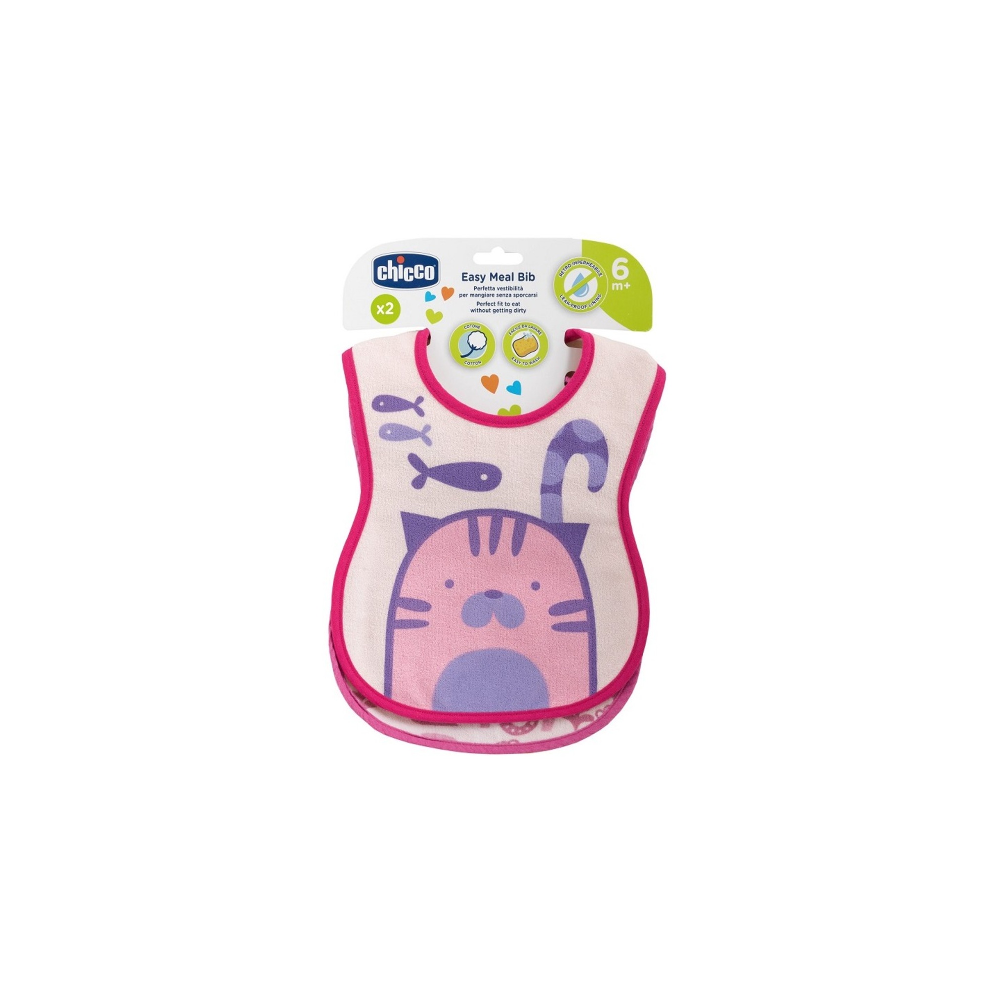 Bavagline rosa 6m+ 2 pezzi -  chicco - Chicco