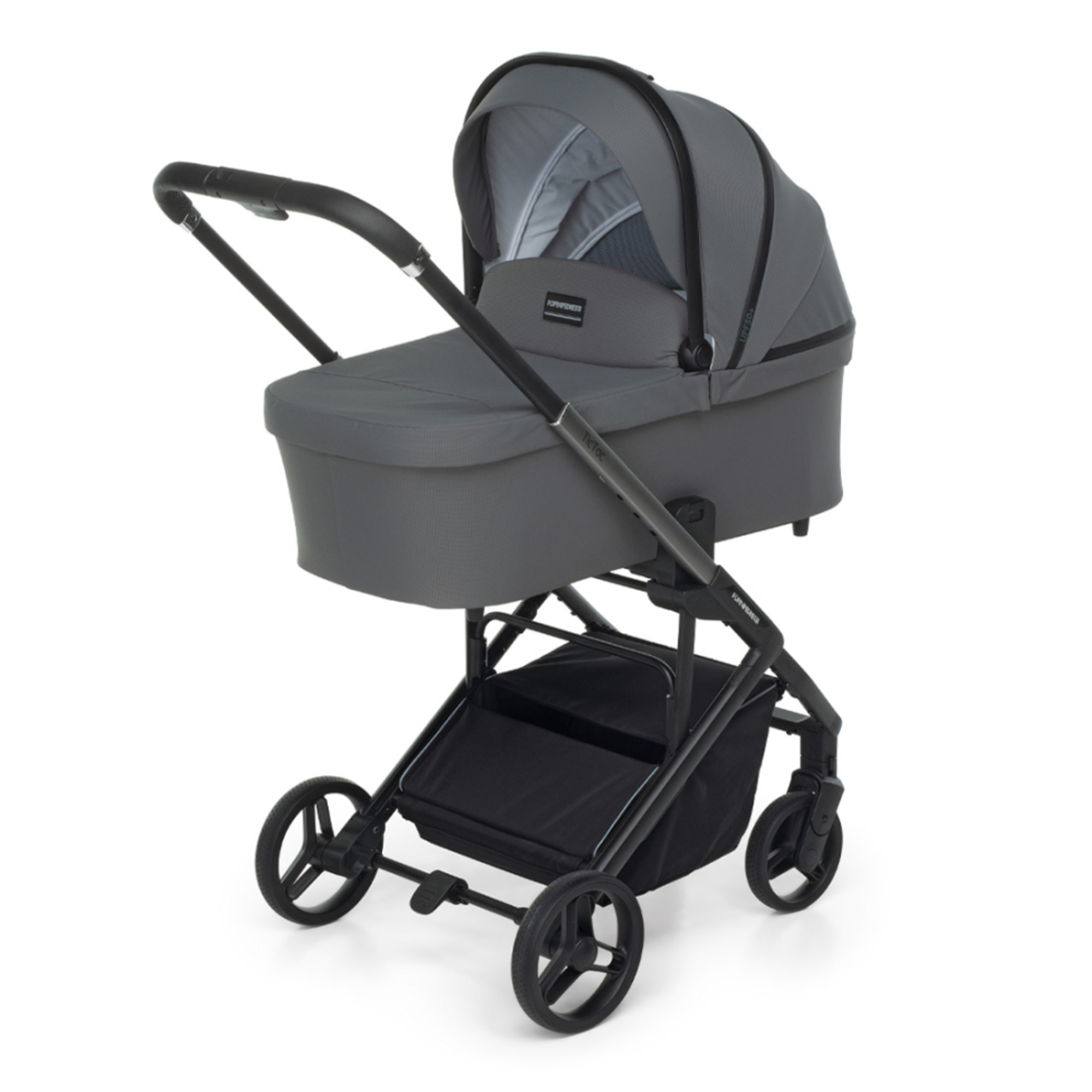 Trio tictoc stone + seggiolino rek black+ adattatore - foppapedretti - Foppapedretti