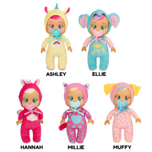 Cry babies tiny cuddles daycare – bambola singola assortita soffice con ciuccio - Cry Babies