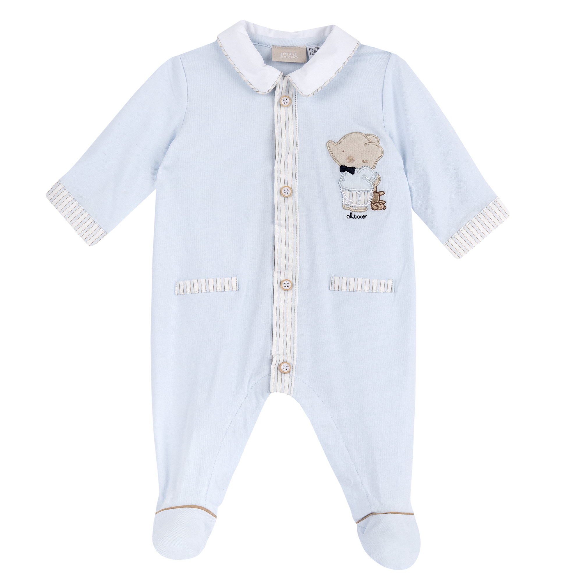 Tutina in cotone leggero, con apertura frontale ed entrogamba, ideale per primavera e autunno - Chicco