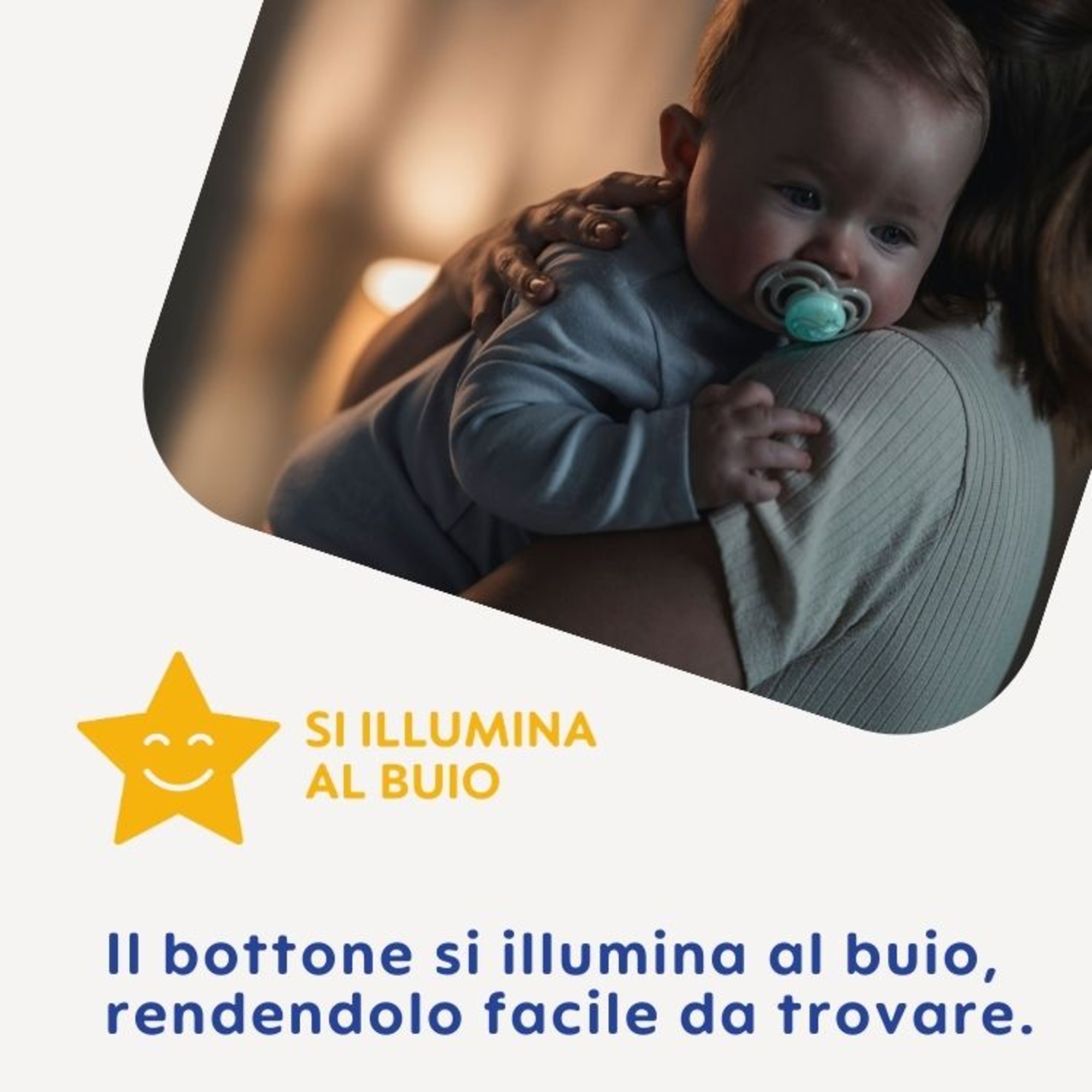Succhietto perfect night confezione doppia 6+ mesi con porta ciuccio - azzurro - mam - Mam