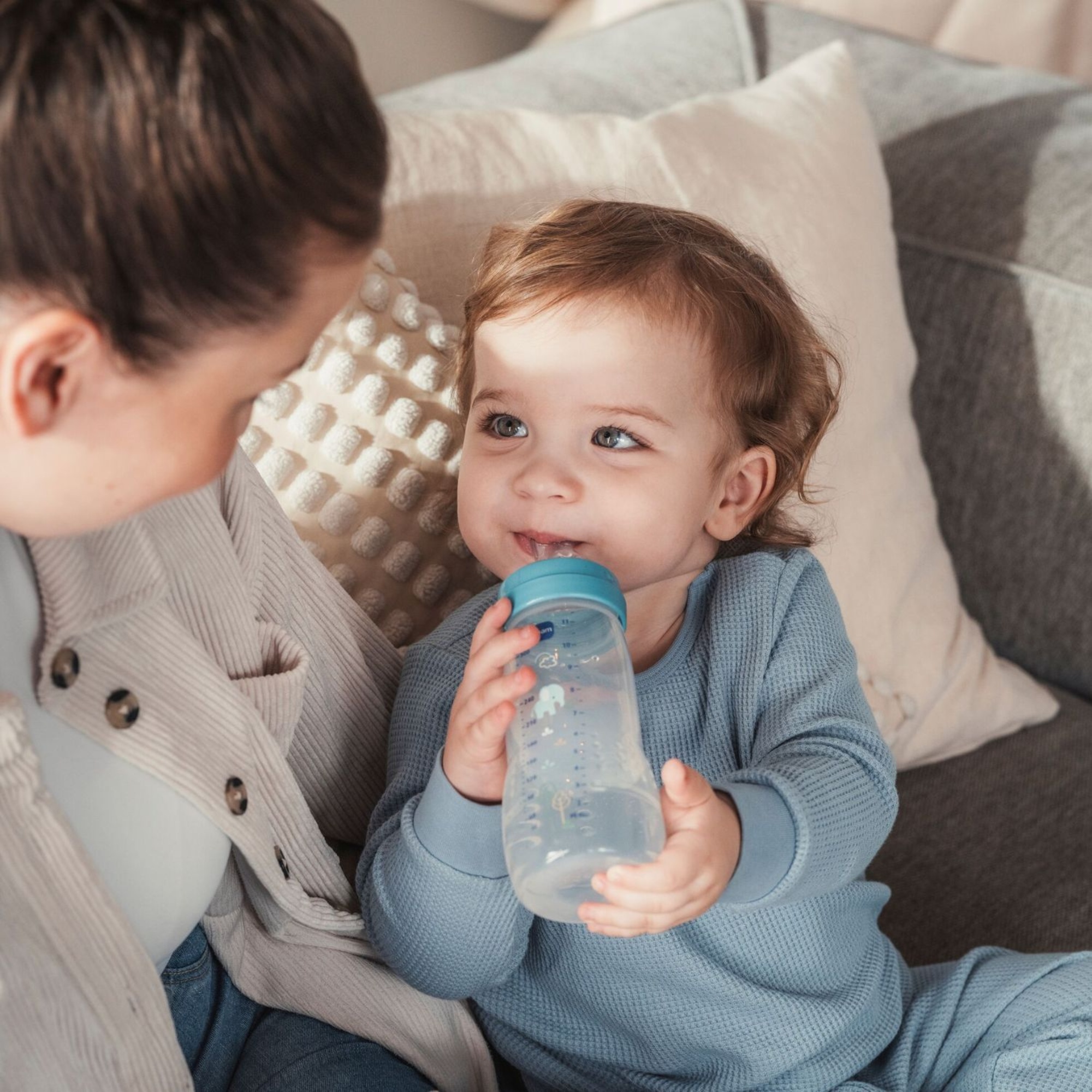 Biberon easy active baby bottle 330 ml 4+ mesi, tettarella misura 3 piatta e simmetrica, neutro - mam - Mam