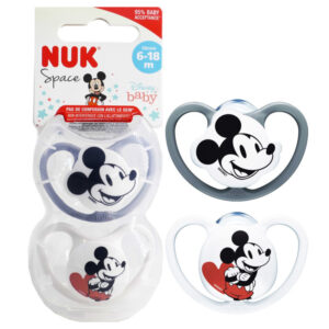 Succhietto space disney mickey silicone 2 pz gray 6-18 mesi - nuk - Nuk