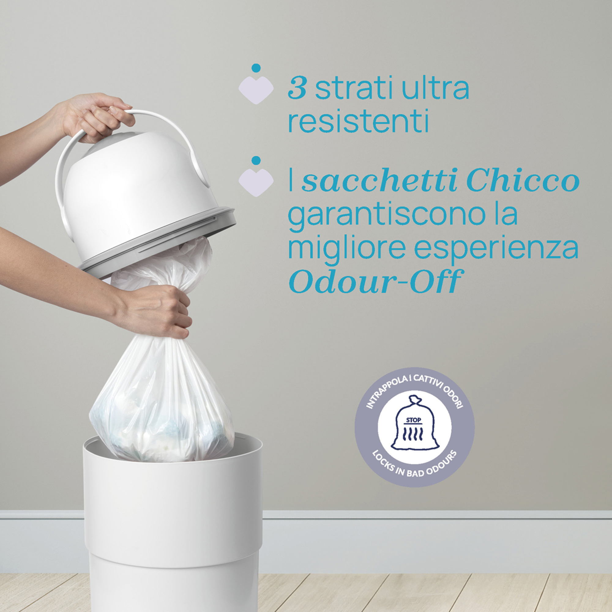 Sacchetti per pattumiera telescopica 15x3 - chicco - Chicco