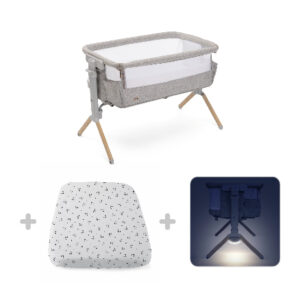Chc-next2me armonia scandinavian + set lenzuola culla 2pz n2m panda + chc-nightlight accessory for n2m - 