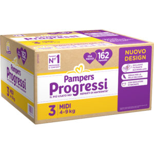 Pannolini progressi midi taglia 3 (4-9 kg) – 162 pezzi  esapack - pampers - PAMPERS
