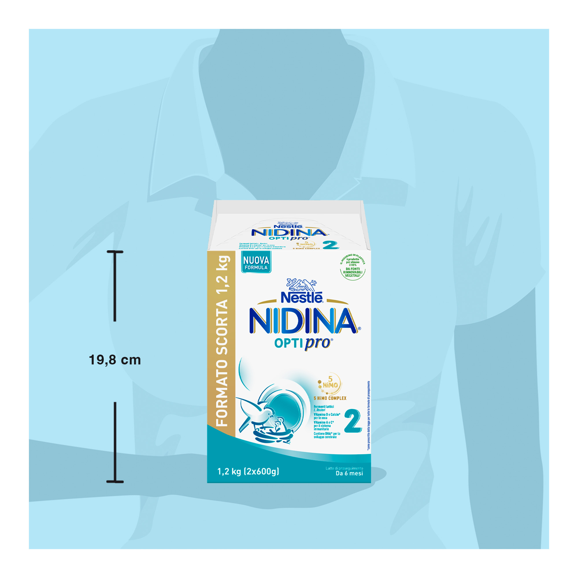 Nidina optipro 2 da 6 mesi, latte di proseguimento in polvere, 1,2 kg (2x600g) - nestlé - NESTLE'