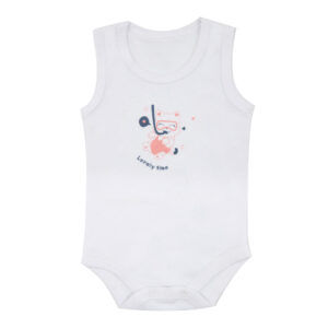 Body bianco bimba stampa gattino - Mawi