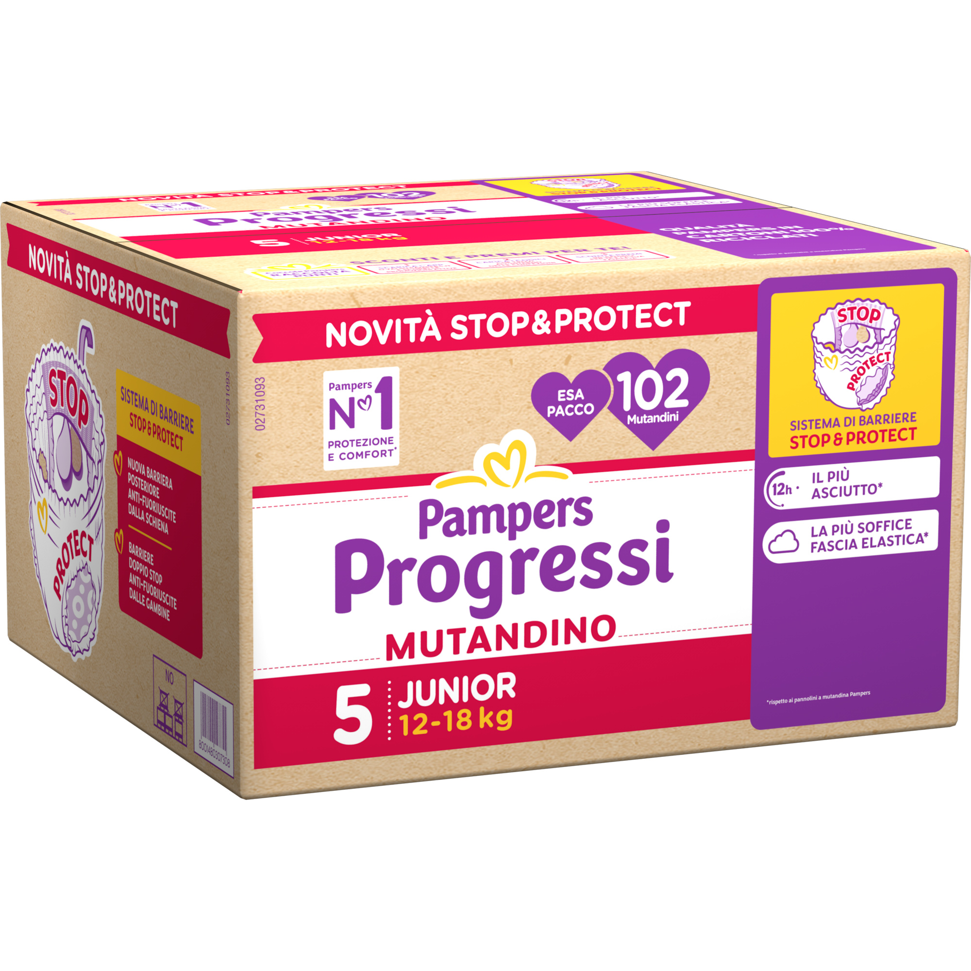 Progressi mutandino taglia 5 junior esa pacco x102 - pampers - PAMPERS