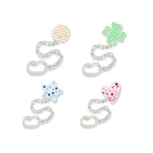 Set 4 portaciuccio con clip di sicurezza fantasie assortite - nuk - Nuk