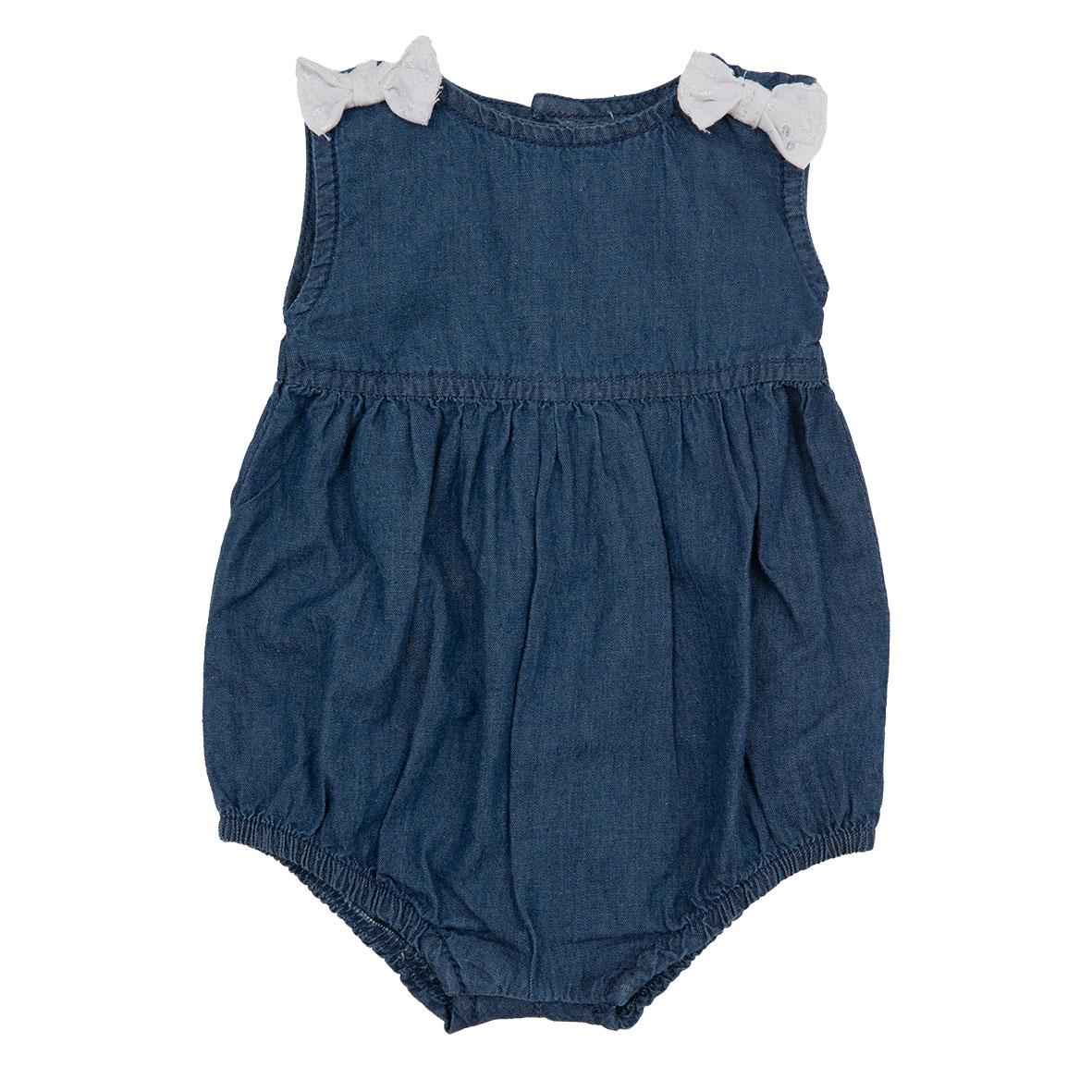 Pagliaccetto neonata denim e sangallo - Mawi