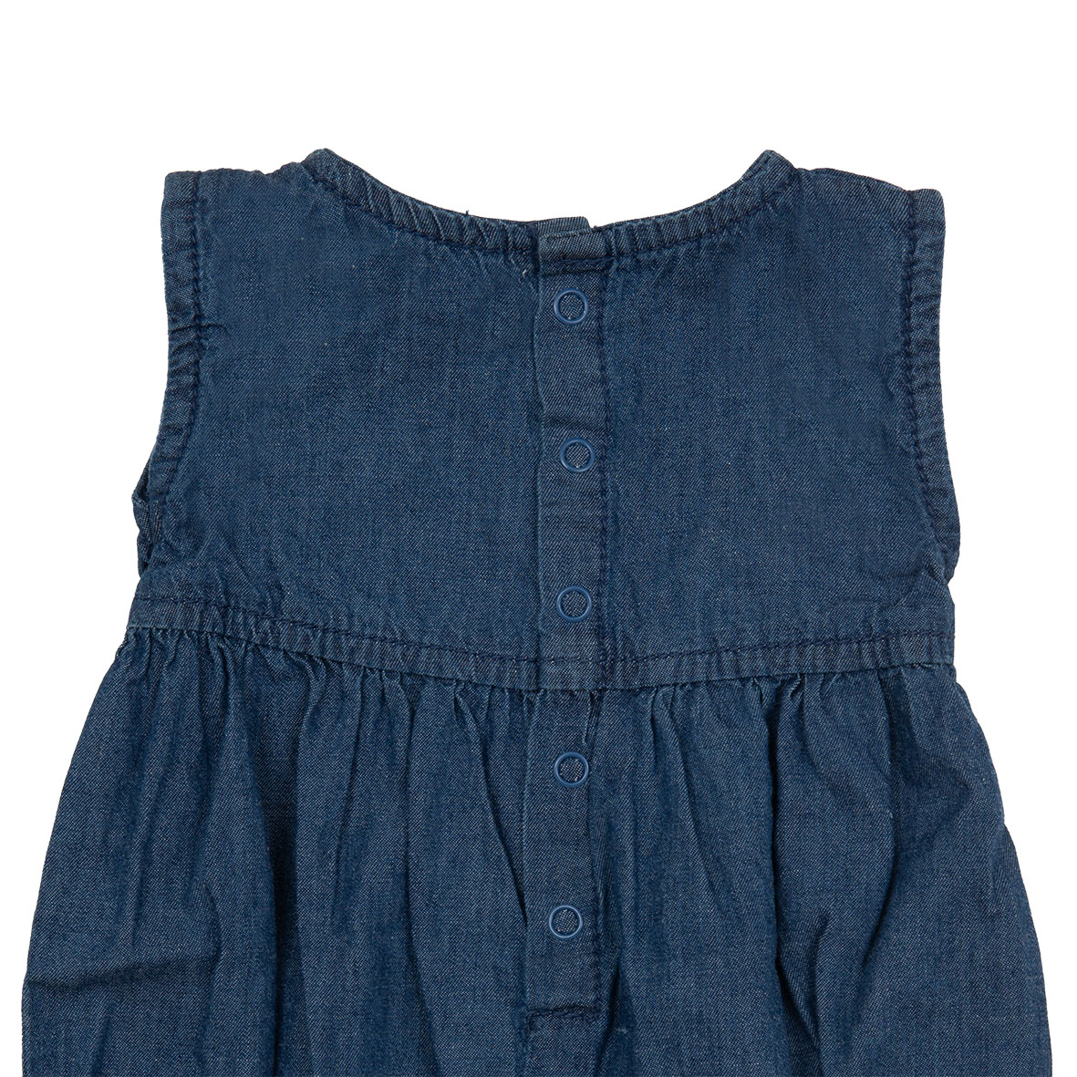 Pagliaccetto neonata denim e sangallo - Mawi