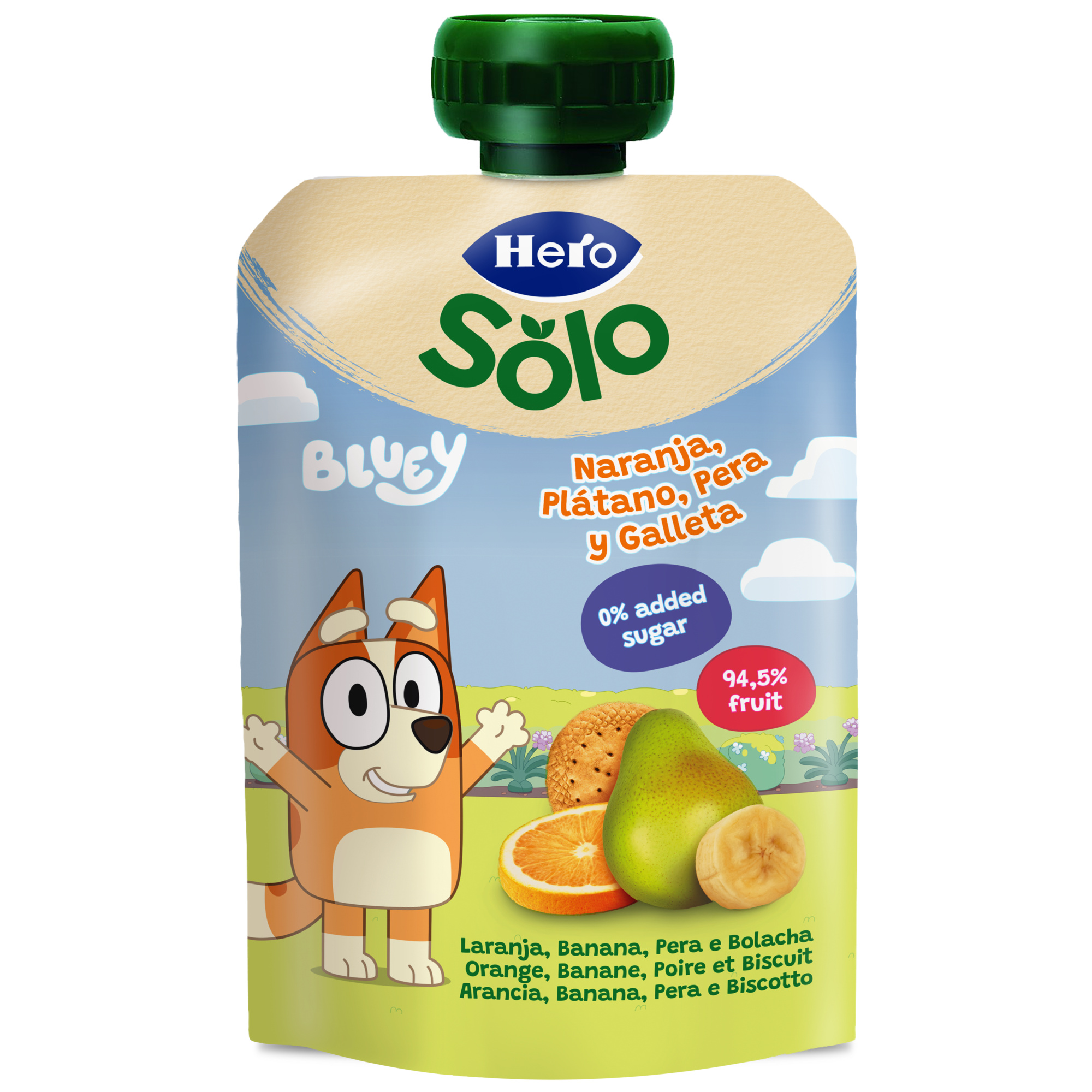 Pouch bluey ban pera arancia biscotto 100g - hero - Hero