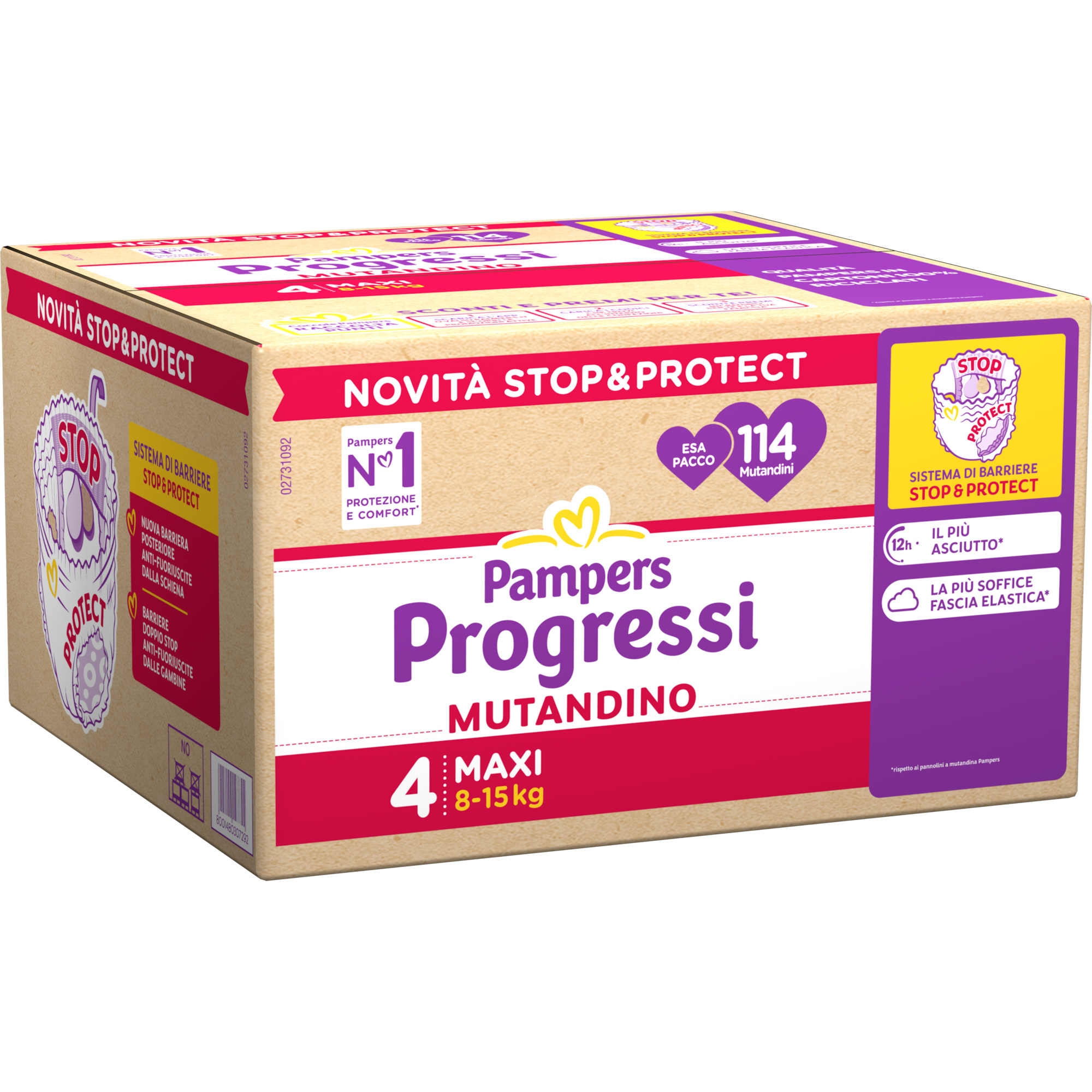 Progressi mutandino taglia 4 maxi esa pacco x114 - pampers - PAMPERS