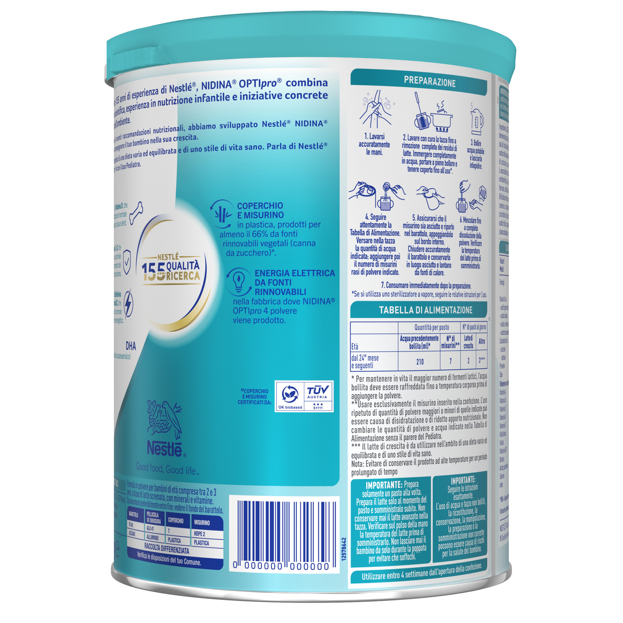 Nidina optipro 4 polvere 800 g - nestlé - NESTLE'