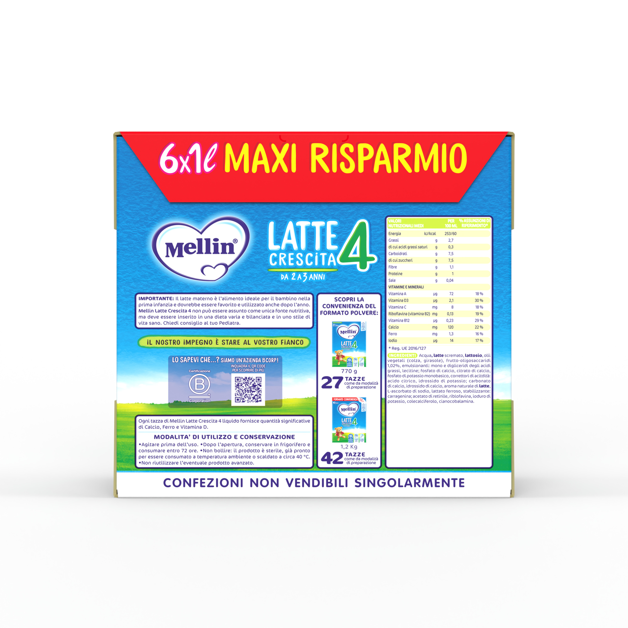 Latte gum 4 6x1000ml - mellin - Mellin