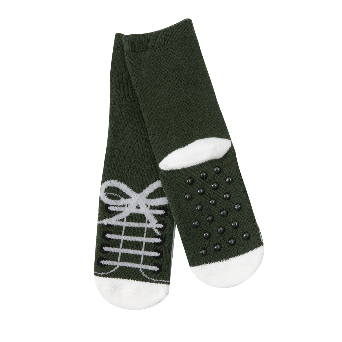 Calze antiscivolo bimbo verde "sneaker" - Mawi