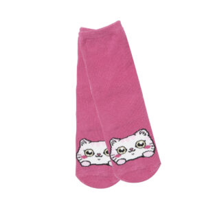 Set 2 paia di calze antiscivolo bimba rosa con gattino - Mawi