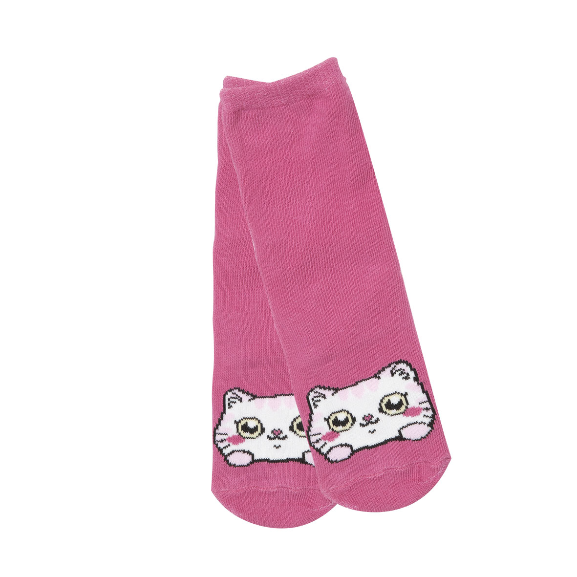 Set 2 paia di calze antiscivolo bimba rosa con gattino - Mawi