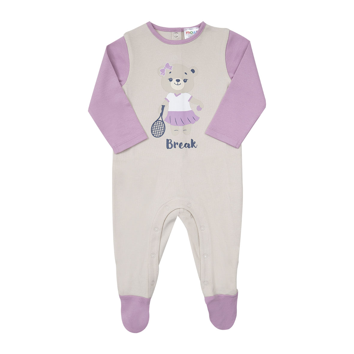 Tutina interlock bimba bicolor beige/lilla - Mawi