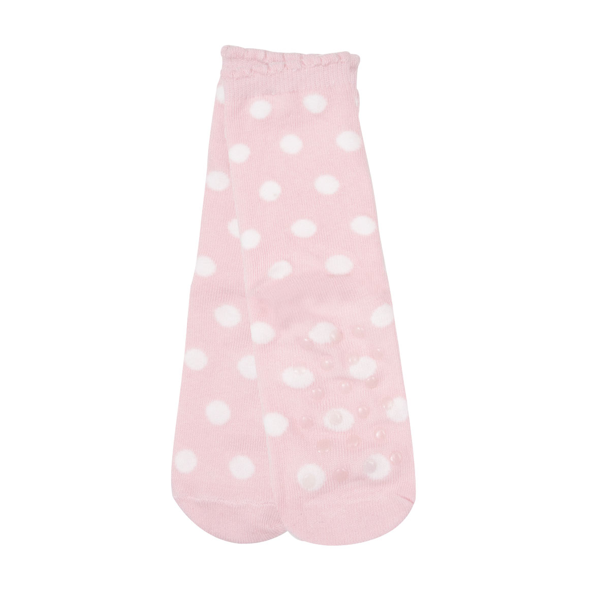Set 2 paia di calze antiscivolo bimba rosa e beige stampate - Mawi
