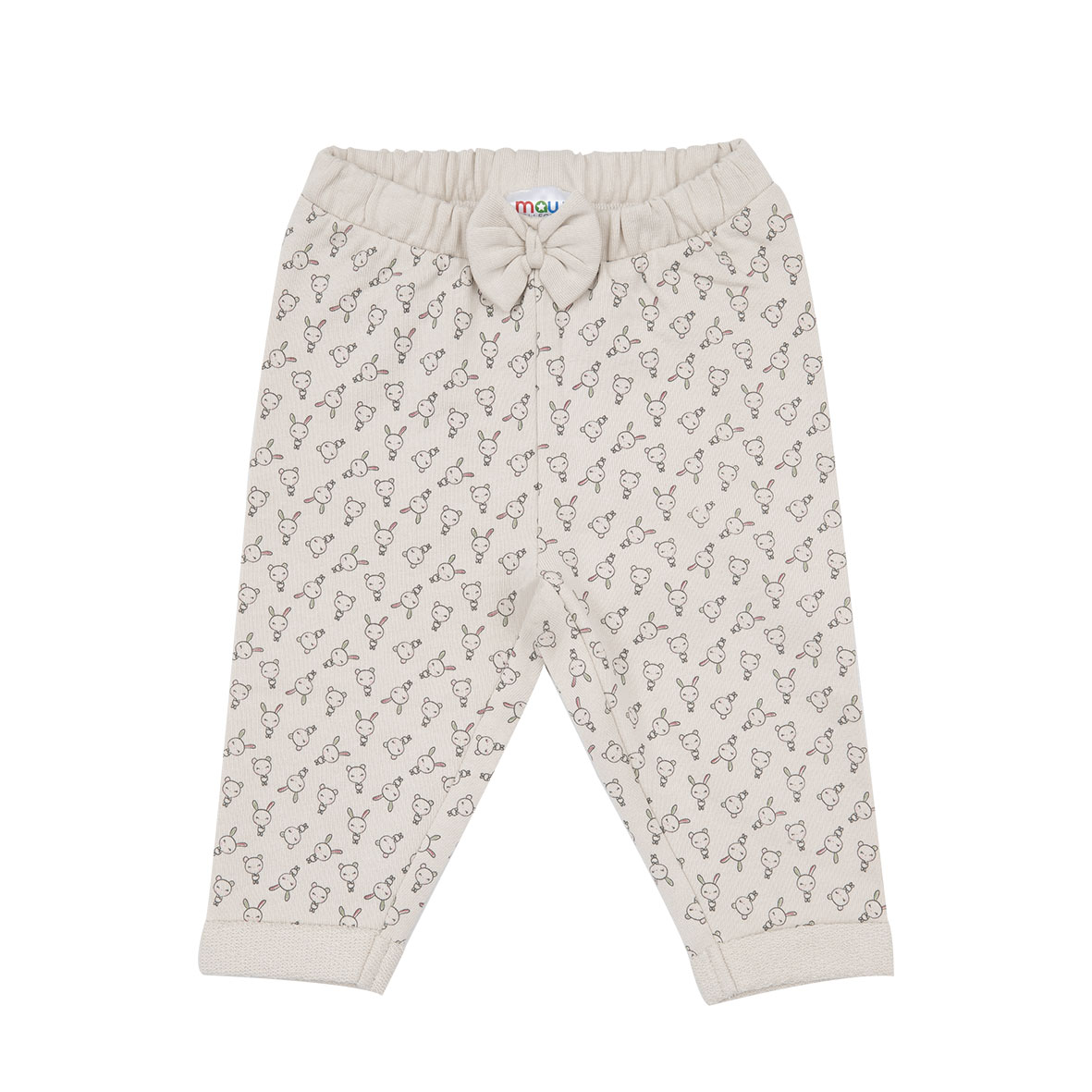 Pantalone felpato bimba beige stampato - Mawi