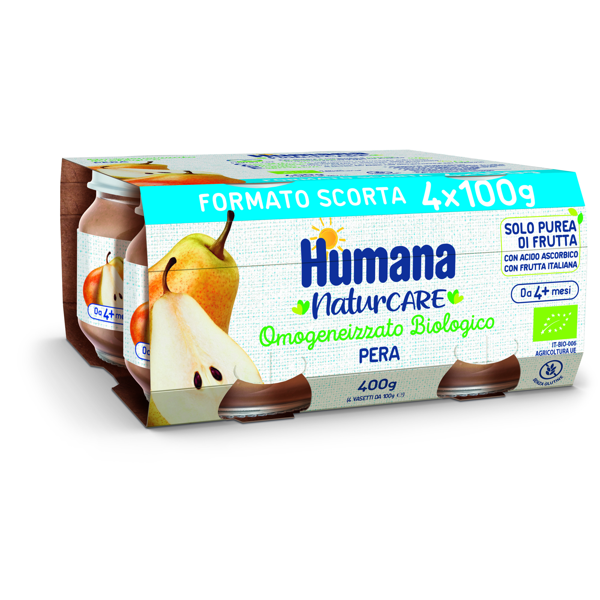 Omogeneizzato biologico  pera 4x100g - humana - Humana