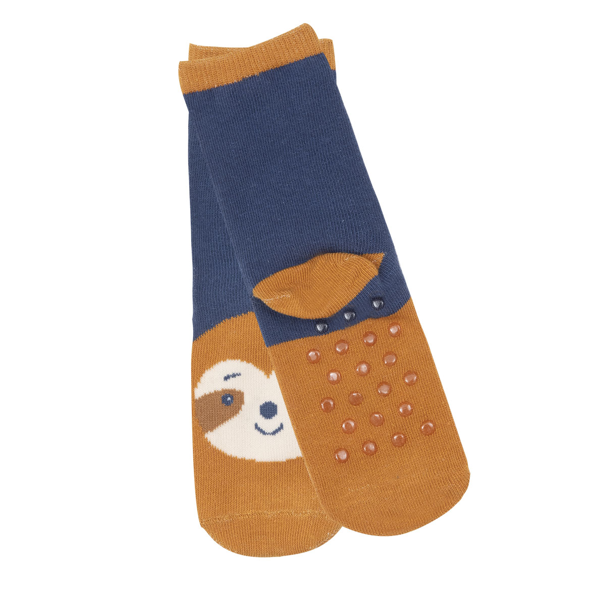 Set 2 paia di calze antiscivolo bimbo beige e blu - Mawi