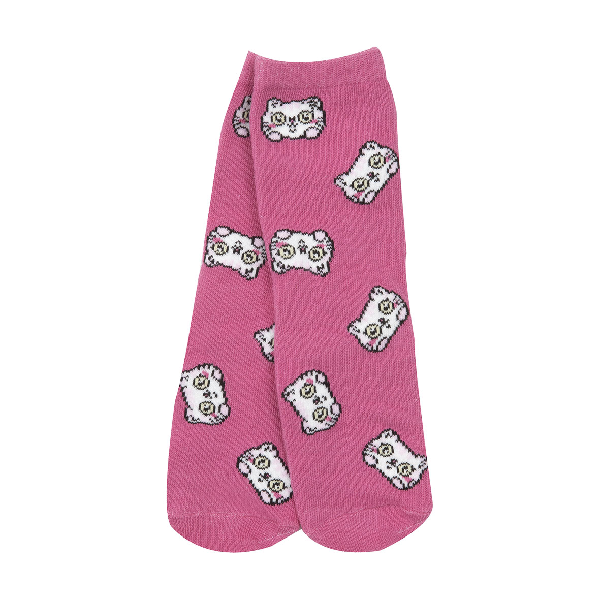 Set 2 paia di calze antiscivolo bimba rosa con gattino - Mawi