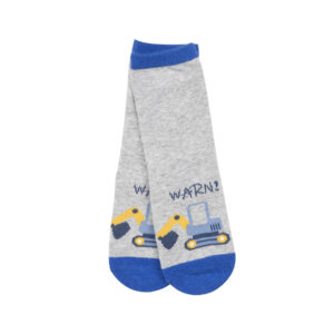 Set 2 paia di calze antiscivolo bimbo "ruspa blu" - Mawi