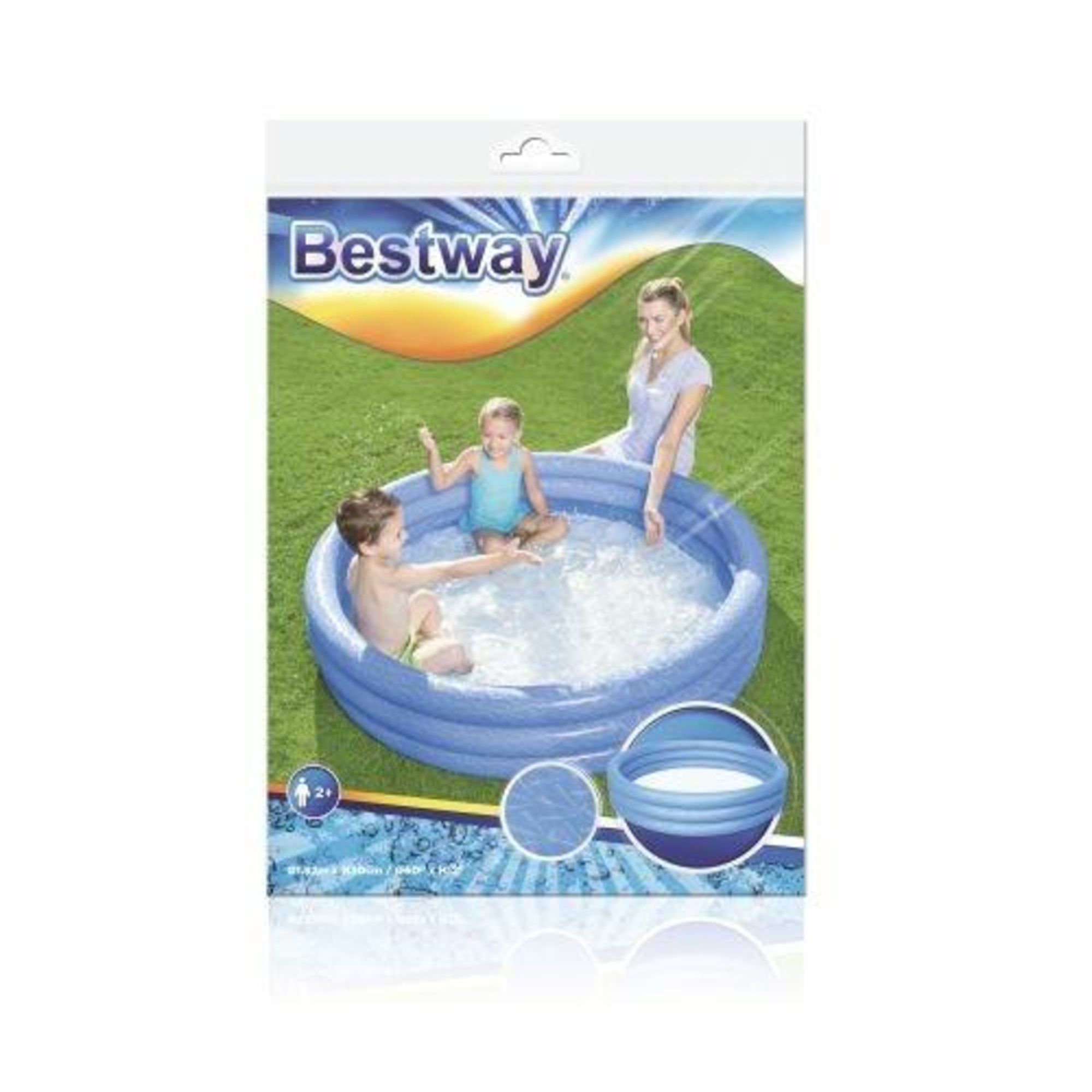 Piscina tinta unita a 3 anelli 152x30 cm - 2 colori assortiti - effetto ghiaccio - Bestway