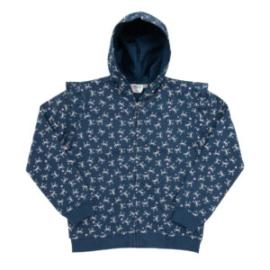 Felpa zip bimba blu stampata - Mawi