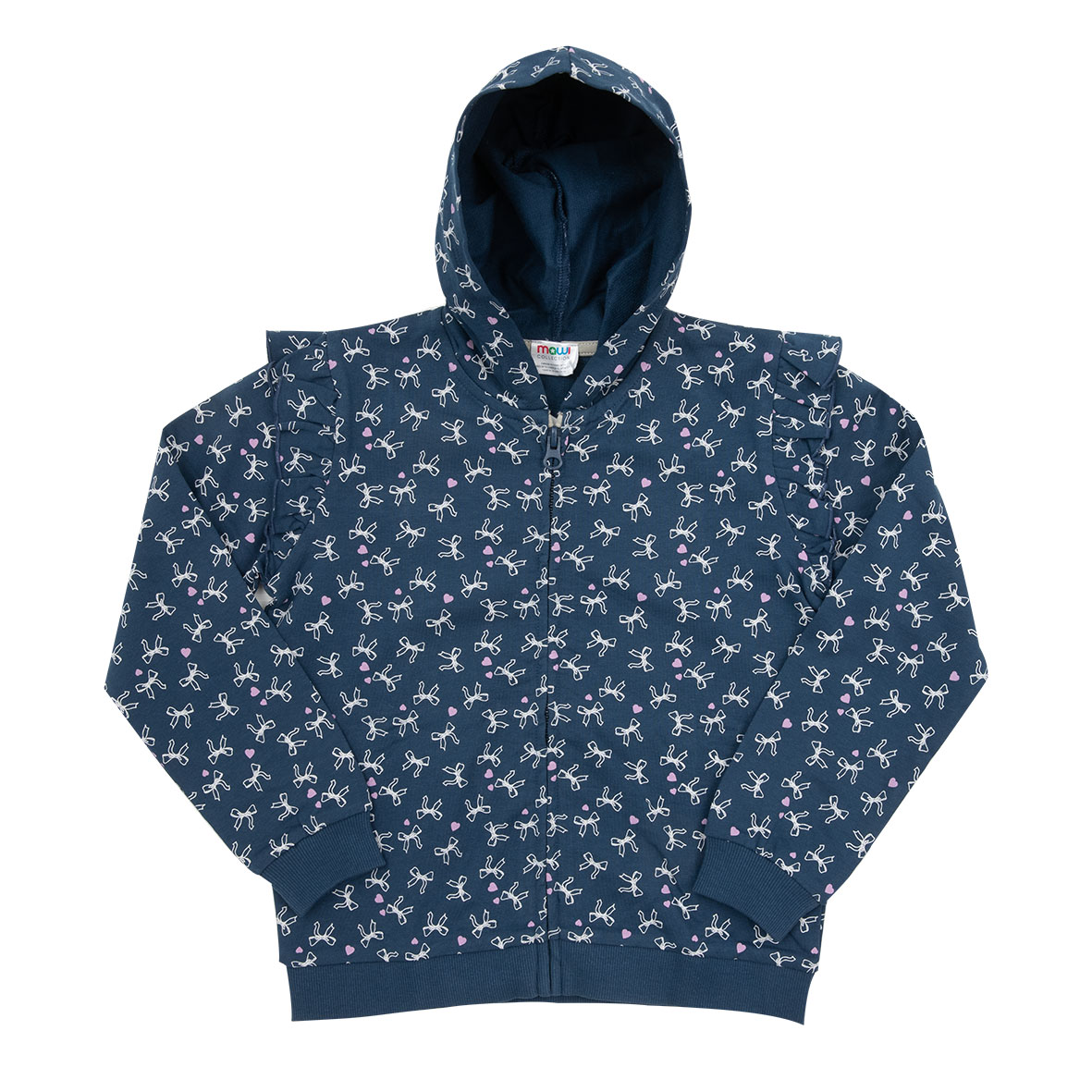 Felpa zip bimba blu stampata - Mawi