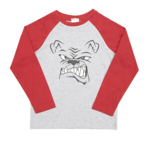 T-shirt maniche lunghe bimbo grigio/rosso stampa "dog" - Mawi