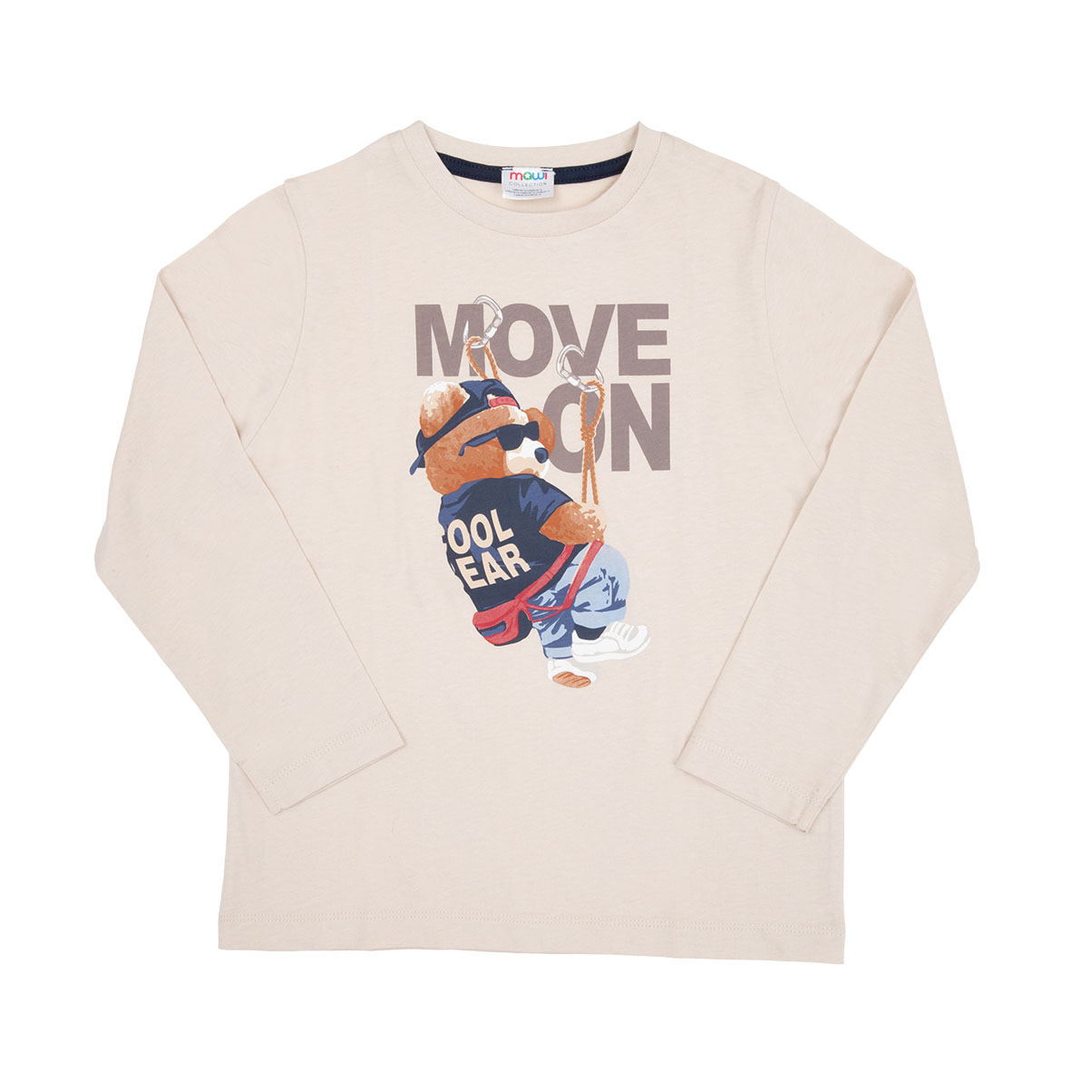 Maglia maniche lunghe bimbo panna stampata - Mawi