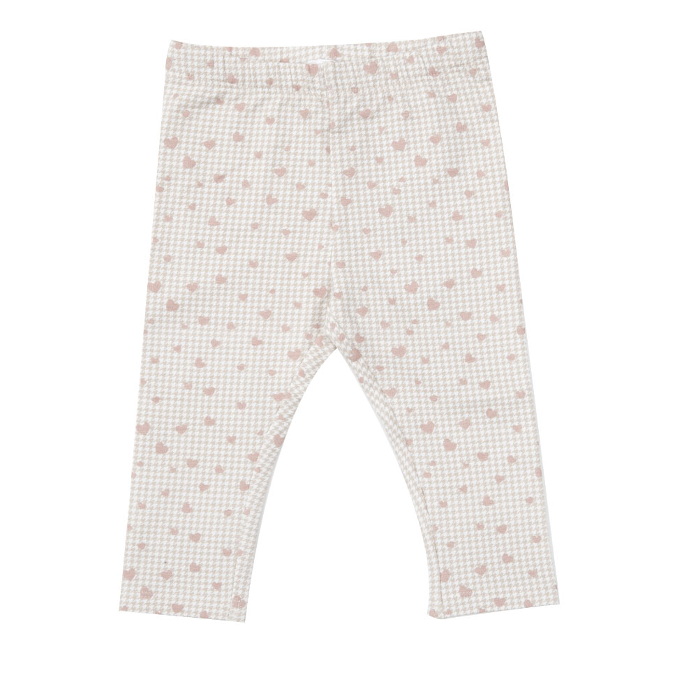 Legging felpato bimba beige trama a quadri - Mawi