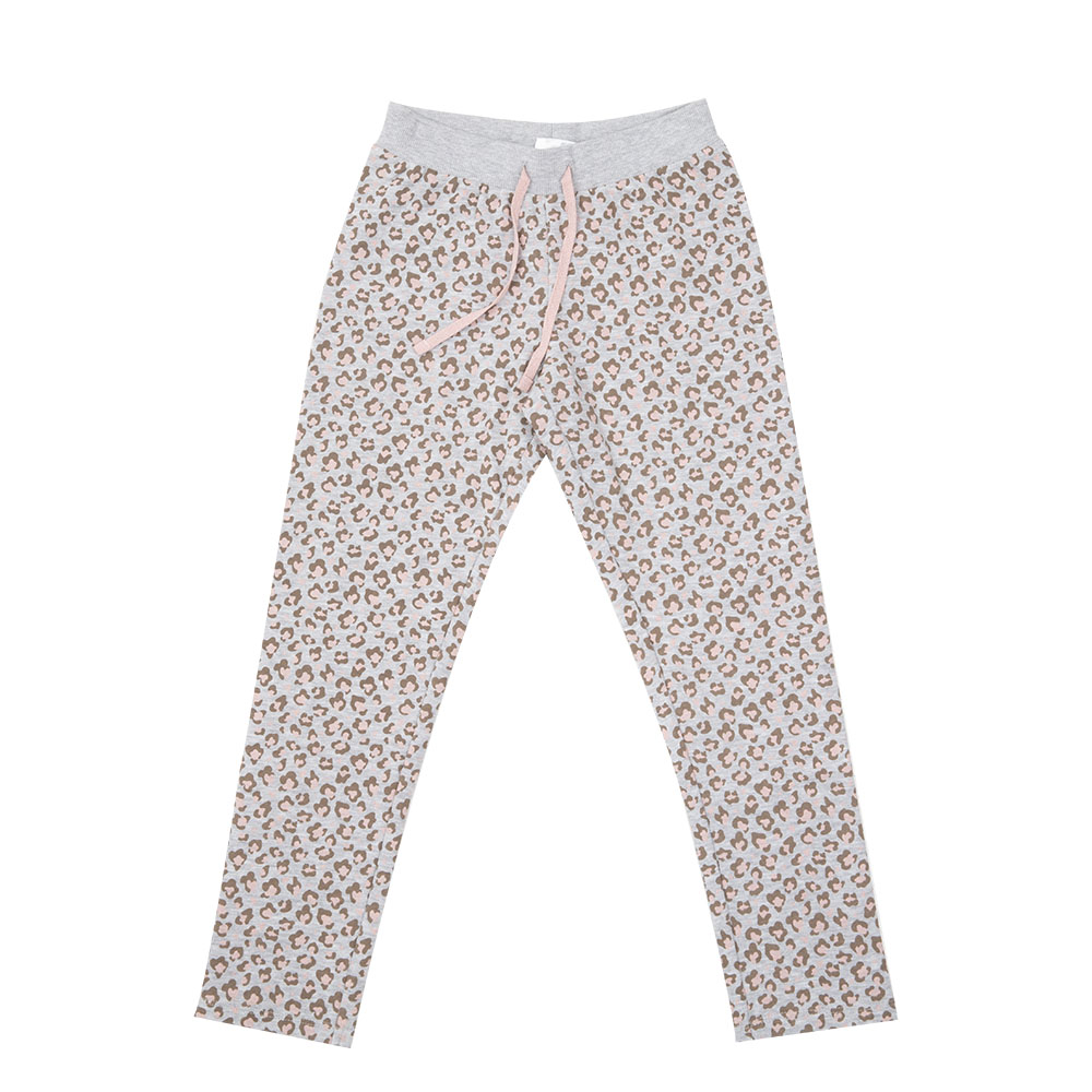 Pantalone felpato bimba grigio stampa maculata - Mawi