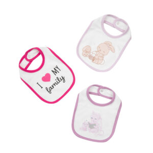 Pack 3 bavaglini bimba bianco/rosa/viola - Mawi