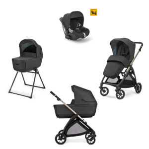 Electa system quattro colore upper black con telaio iridio black e seggiolino darwin infant - inglesina - Inglesina