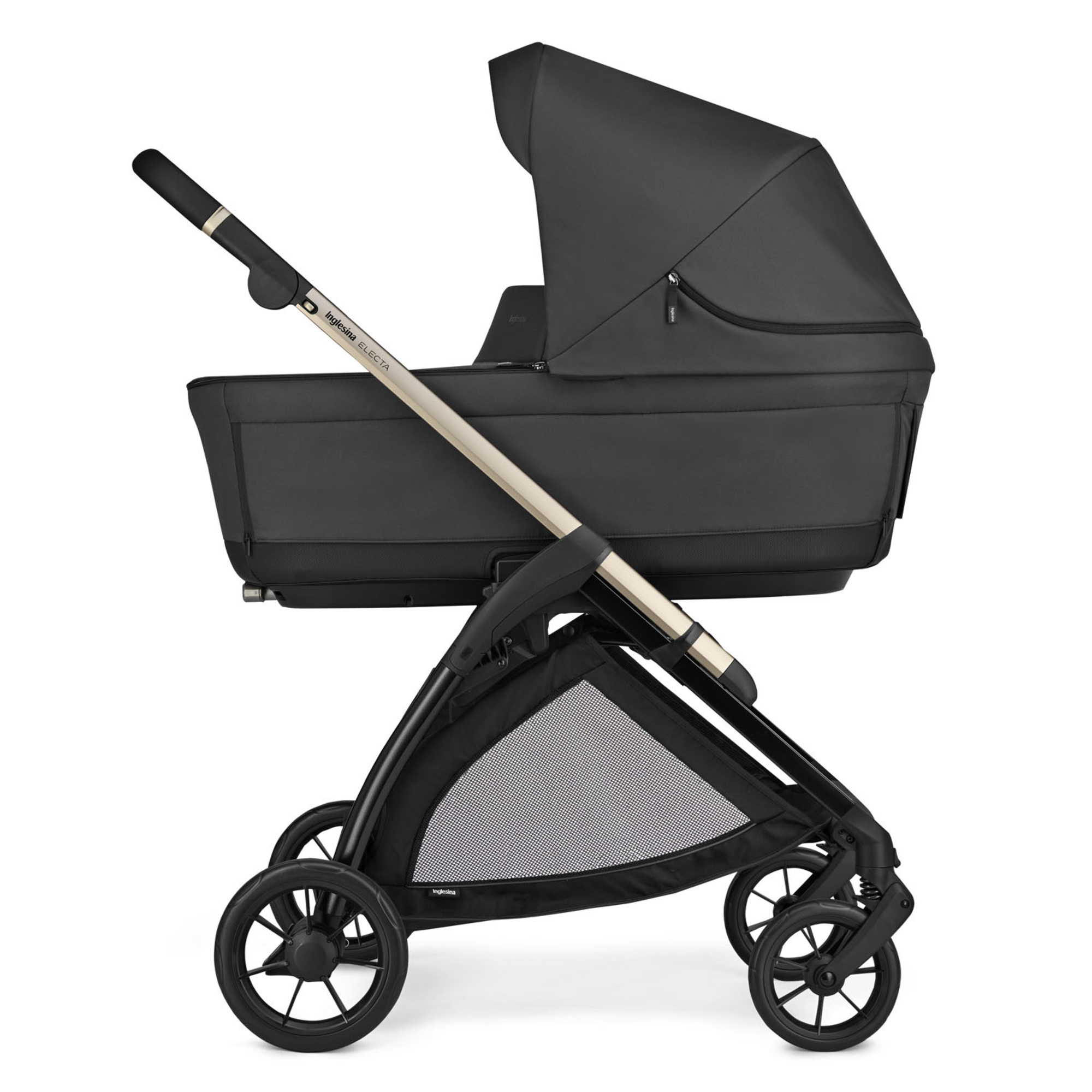 Electa system quattro colore upper black con telaio iridio black e seggiolino darwin infant - inglesina - Inglesina