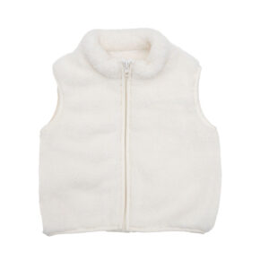 Gilet morbido con zip bimba panna - Mawi