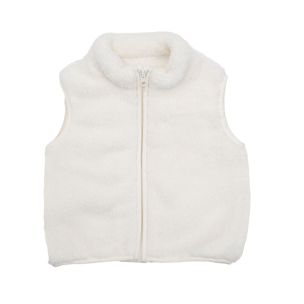 Gilet morbido con zip bimba panna - Mawi