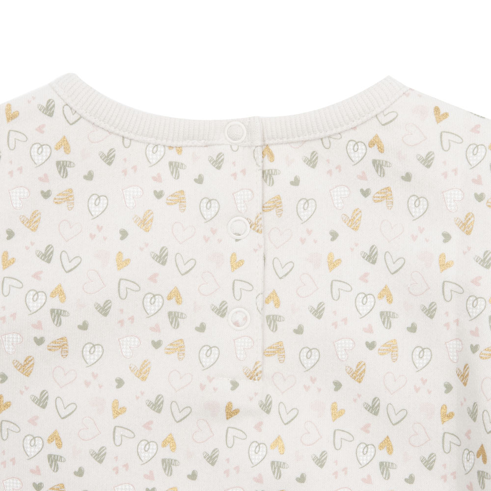 Felpa bimba beige stampa "cuoricini" - Mawi
