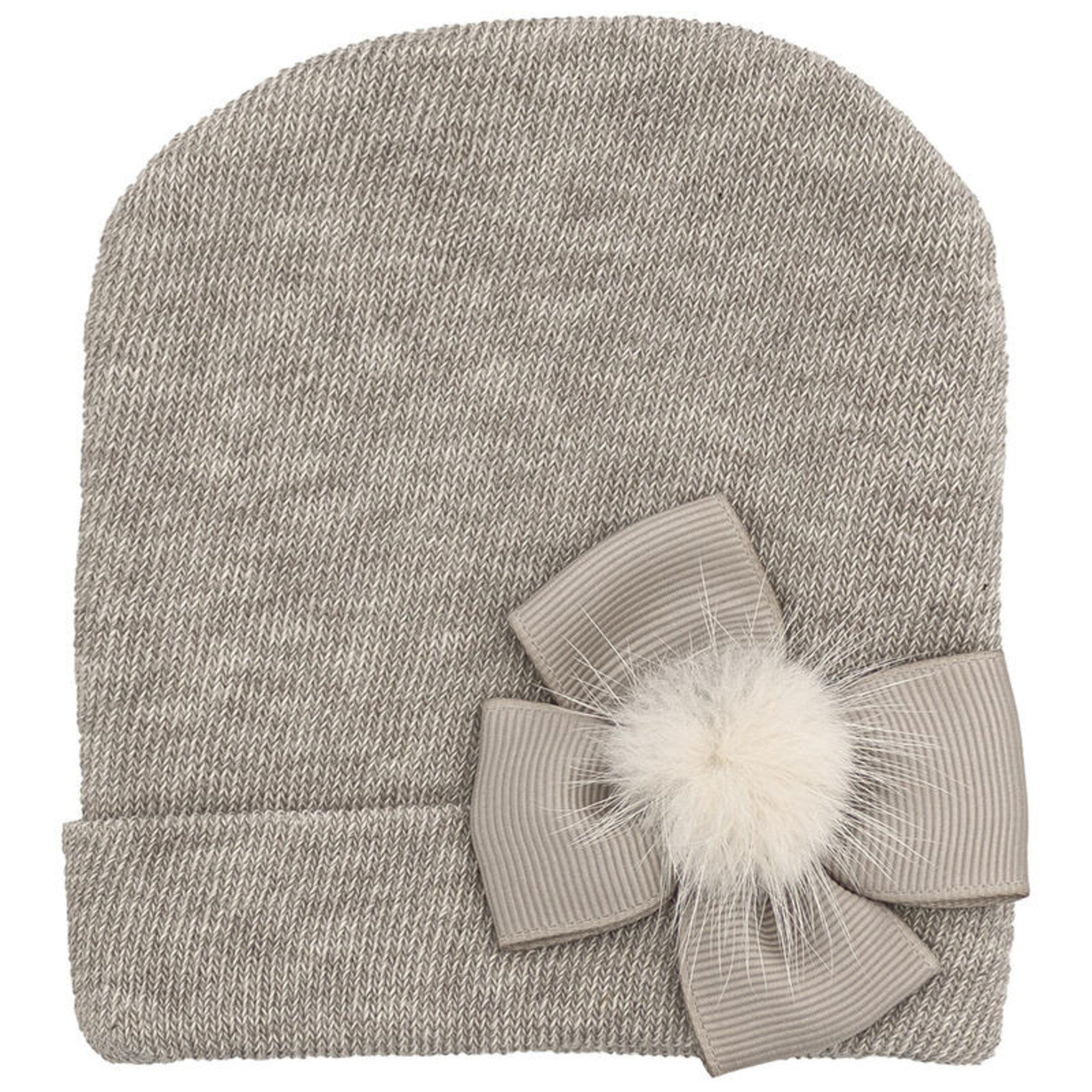 Cappello con applicazione fiocco visone - MAFER